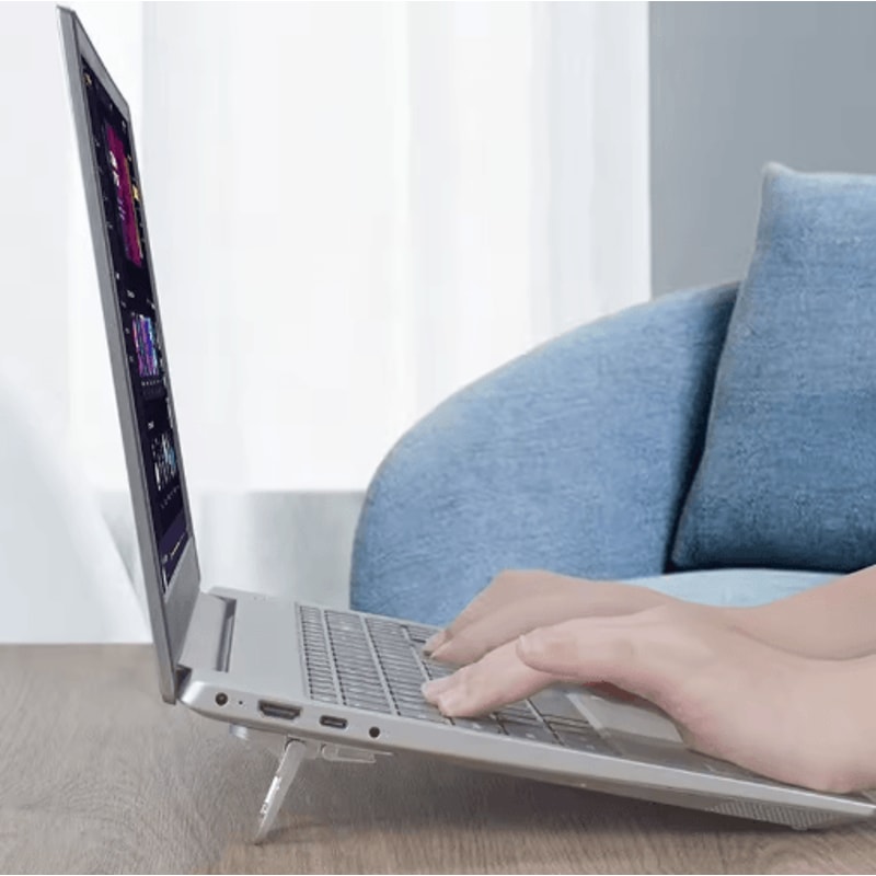 FlexLift Invisible Laptop Stand Mini Foldable Adhesive Riser With Dual Angles 5