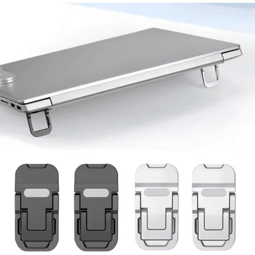 FlexLift Invisible Laptop Stand Mini Foldable Adhesive Riser With Dual Angles 0