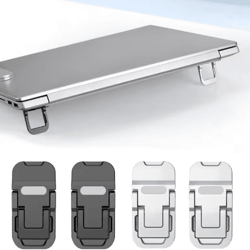 flexlift invisible laptop stand – mini foldable adhesive riser with dual angles