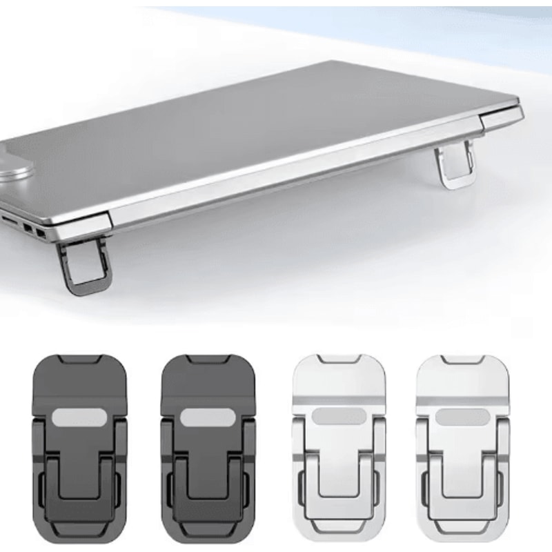 FlexLift Invisible Laptop Stand Mini Foldable Adhesive Riser With Dual Angles 0
