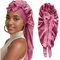 SilkEase Long Satin Bonnet Elastic Headband Set For Overnight Hair Protection 0