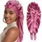SilkEase Long Satin Bonnet Elastic Headband Set For Overnight Hair Protection 0