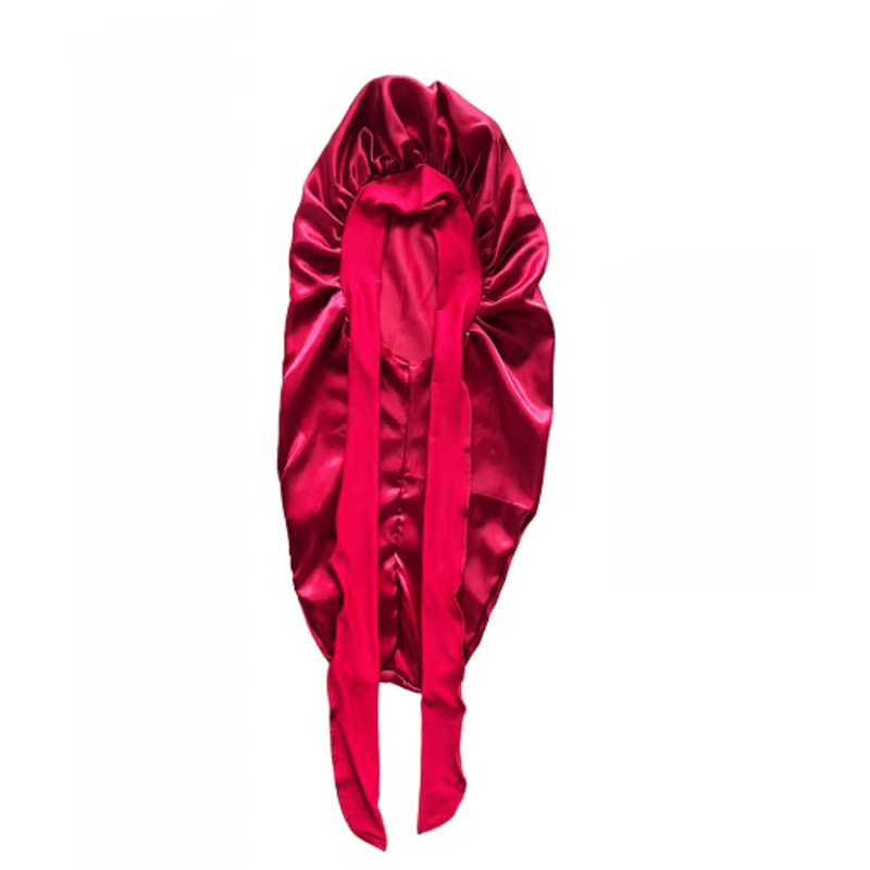 SilkEase Long Satin Bonnet Elastic Headband Set For Overnight Hair Protection 3