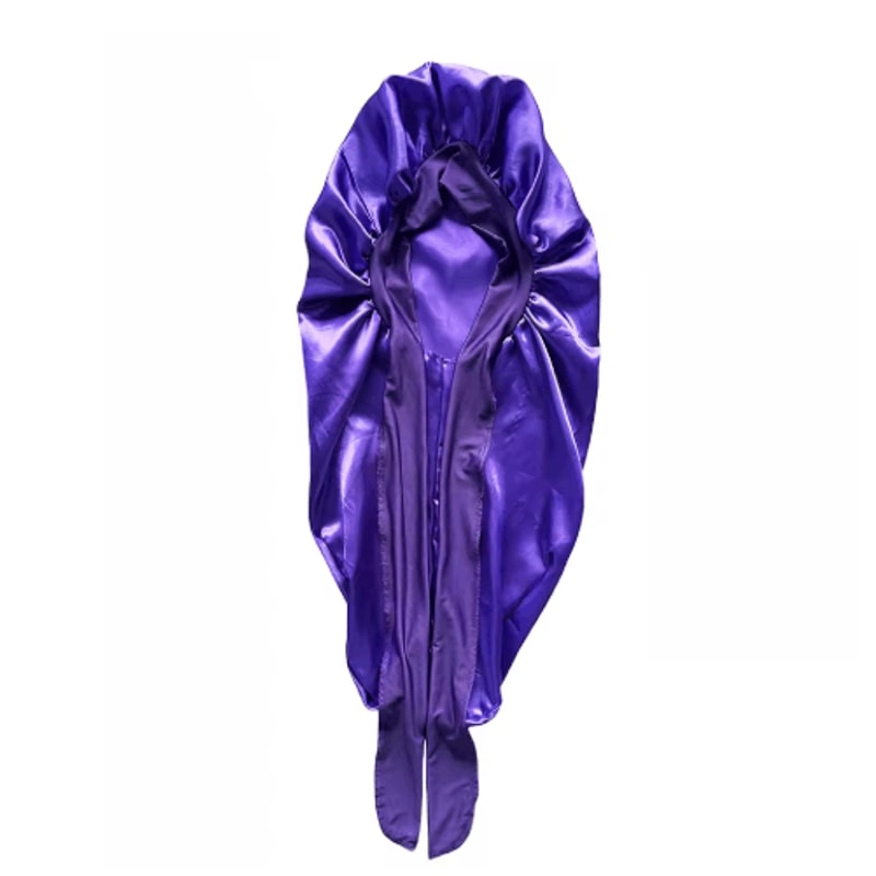 SilkEase Long Satin Bonnet Elastic Headband Set For Overnight Hair Protection 5