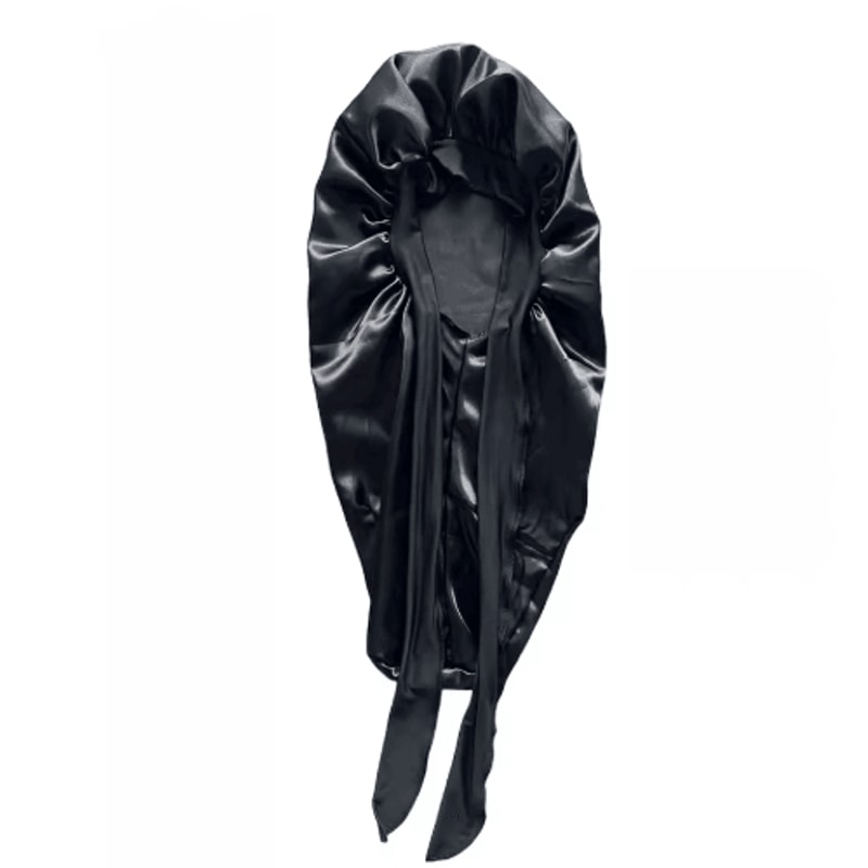 SilkEase Long Satin Bonnet Elastic Headband Set For Overnight Hair Protection 6