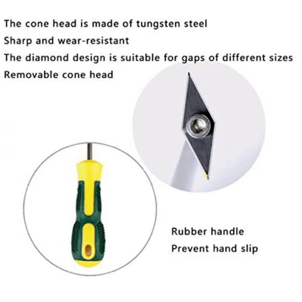 GroutMaster Tungsten Steel Grout Remover Precision Tile Gap Cleaner Tool 3