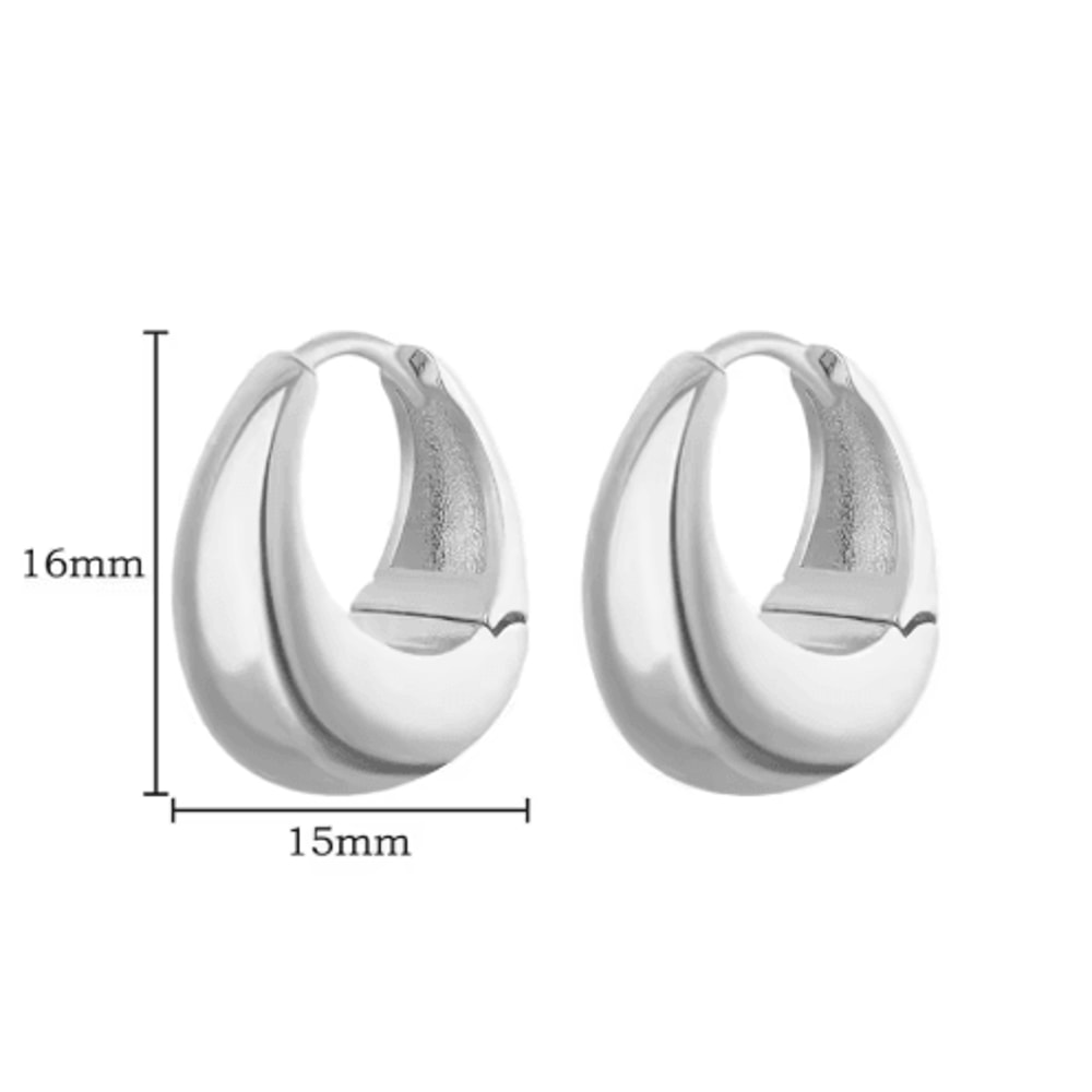 LuxeDrop Chunky Gold Hoop Earrings Stainless Steel Water Drop Statement Jewelry 1