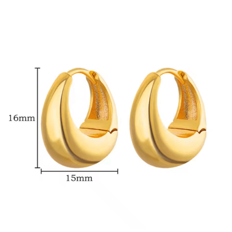 LuxeDrop Chunky Gold Hoop Earrings Stainless Steel Water Drop Statement Jewelry 2