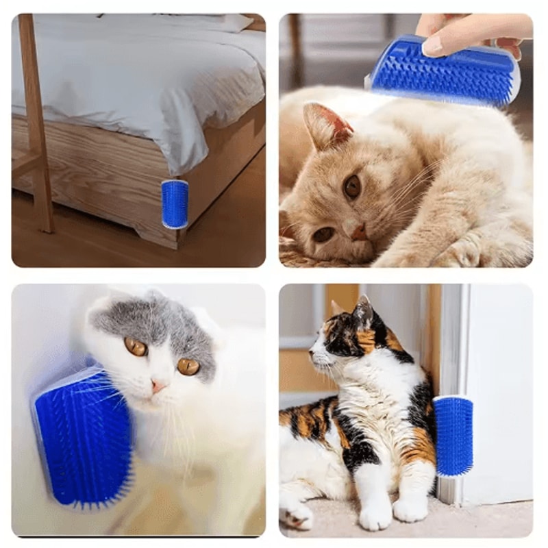 PurrClean Corner Cat Brush SelfGrooming Massage Hair Removal Scratcher 8
