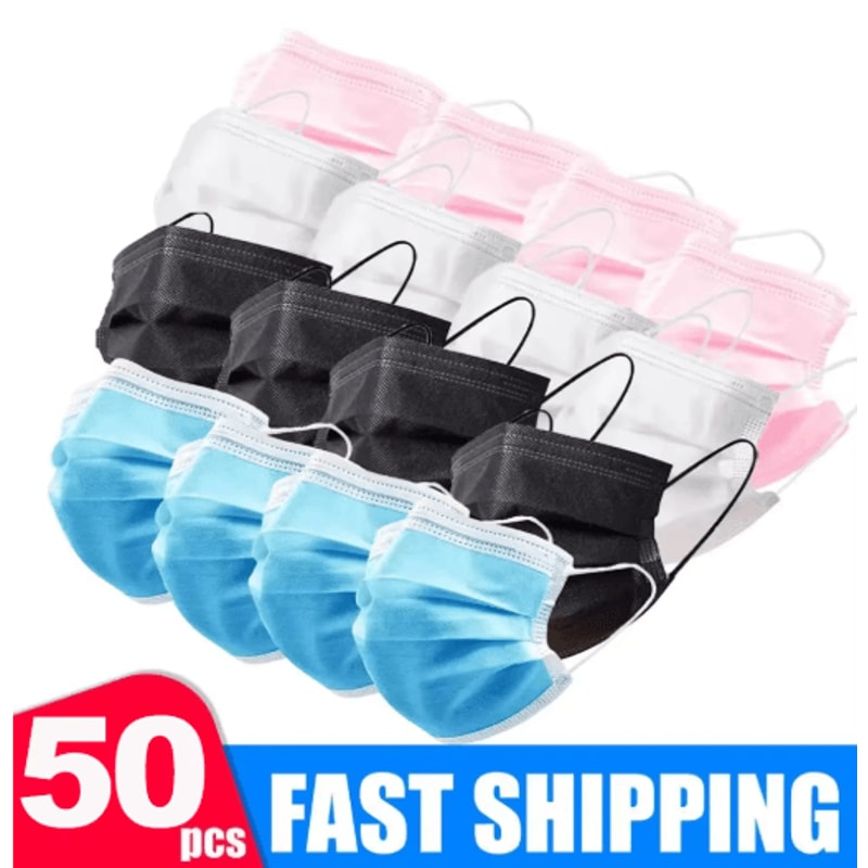 Safe Guard 3 Layer Disposable Face Masks Breathable AntiDust Protection With Earloops 5