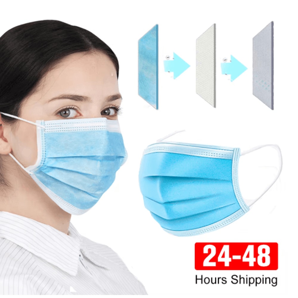 Safe Guard 3 Layer Disposable Face Masks Breathable AntiDust Protection With Earloops 8