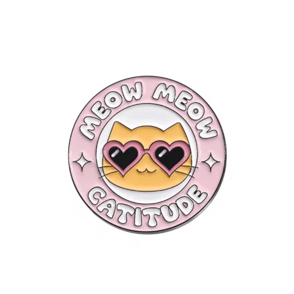 Catitude Jar Of Anti Depressants Enamel Pin Funny Cat Lady Brooch Gift 1
