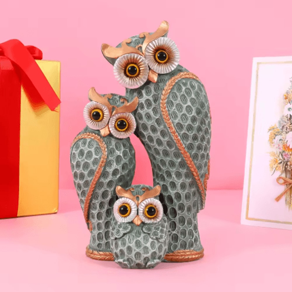 Harmony Owl Family Resin Decor Charming Home Accent For Living Spaces 1