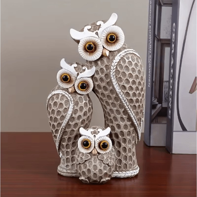 Harmony Owl Family Resin Decor Charming Home Accent For Living Spaces 2