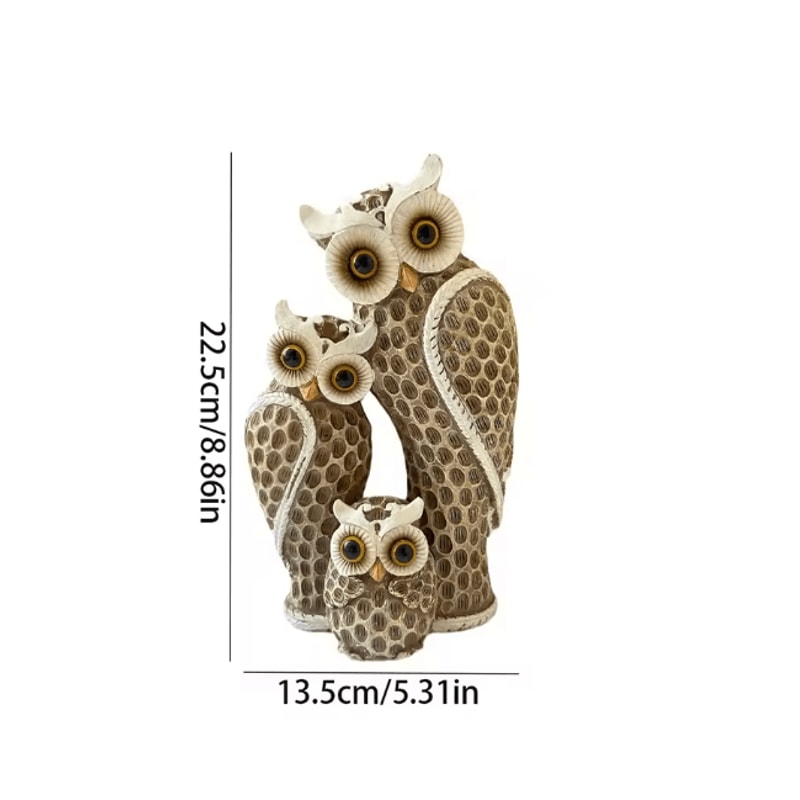 Harmony Owl Family Resin Decor Charming Home Accent For Living Spaces 6