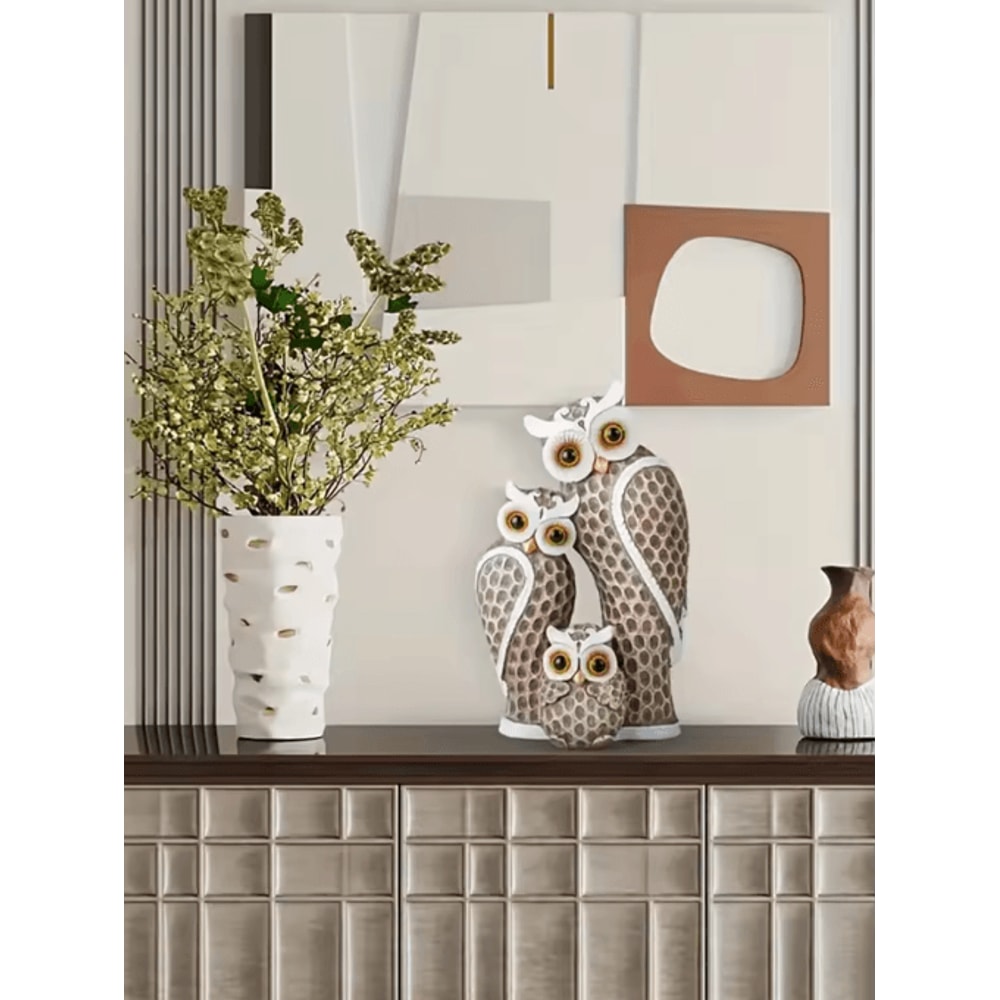 Harmony Owl Family Resin Decor Charming Home Accent For Living Spaces 7