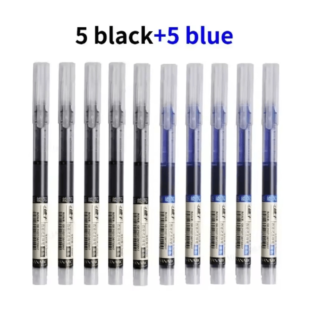 SmoothFlow Needle Tip Gel Pen Set 10PCS Precision Writing Kawaii Stationery 1