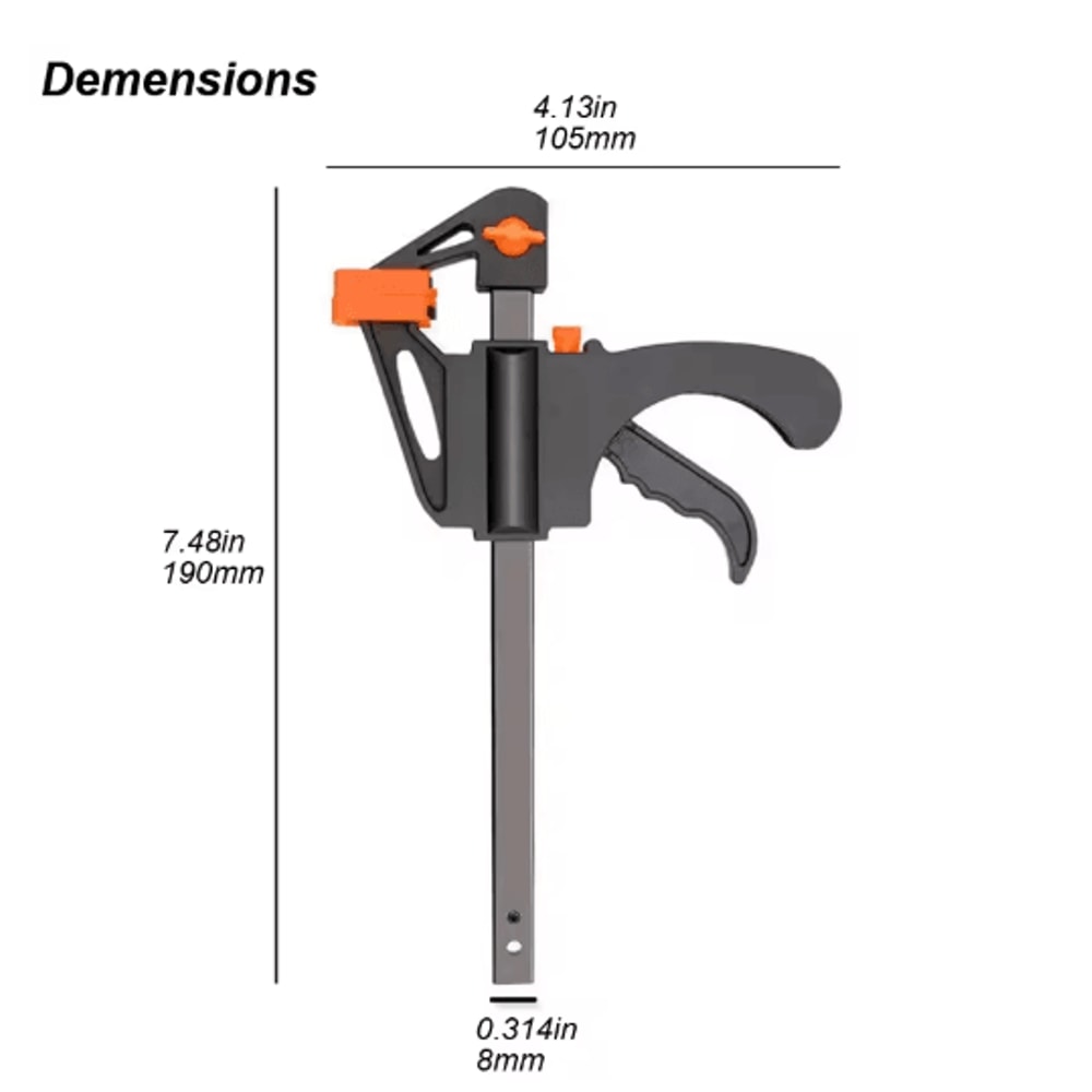 ClampPro Quick Release F Clamp 4 Ratchet Woodworking Squeeze Tool 6