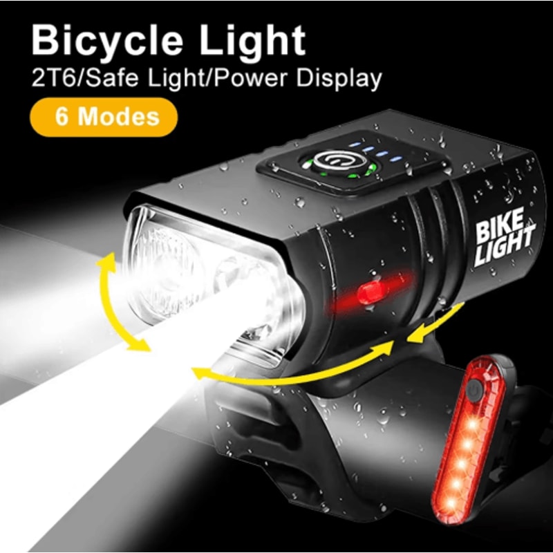 RideBeam T6 LED Bike Light USB Rechargeable High Beam Bicycle Headlight 0