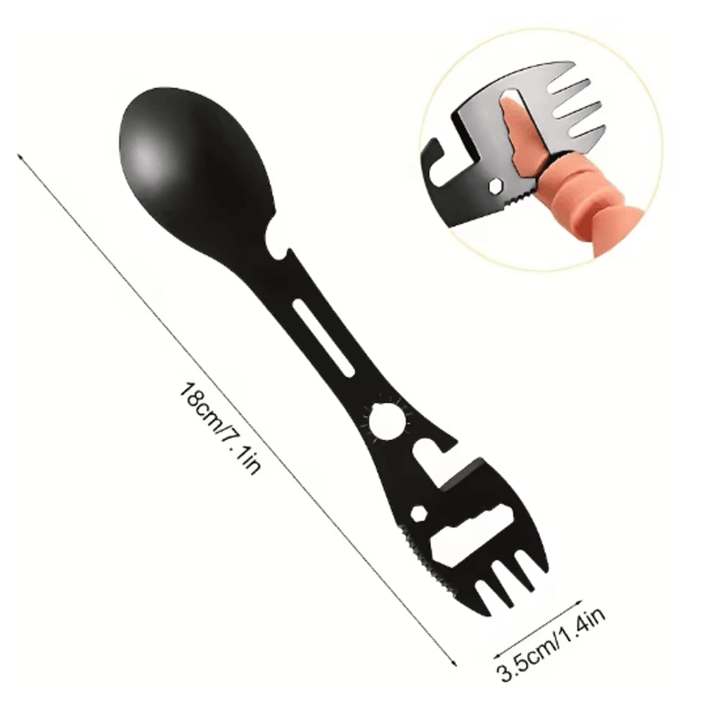 SurvivAll 6 In 1 Camping Spork Tool Whistle Knife Bottle Opener Combo 3