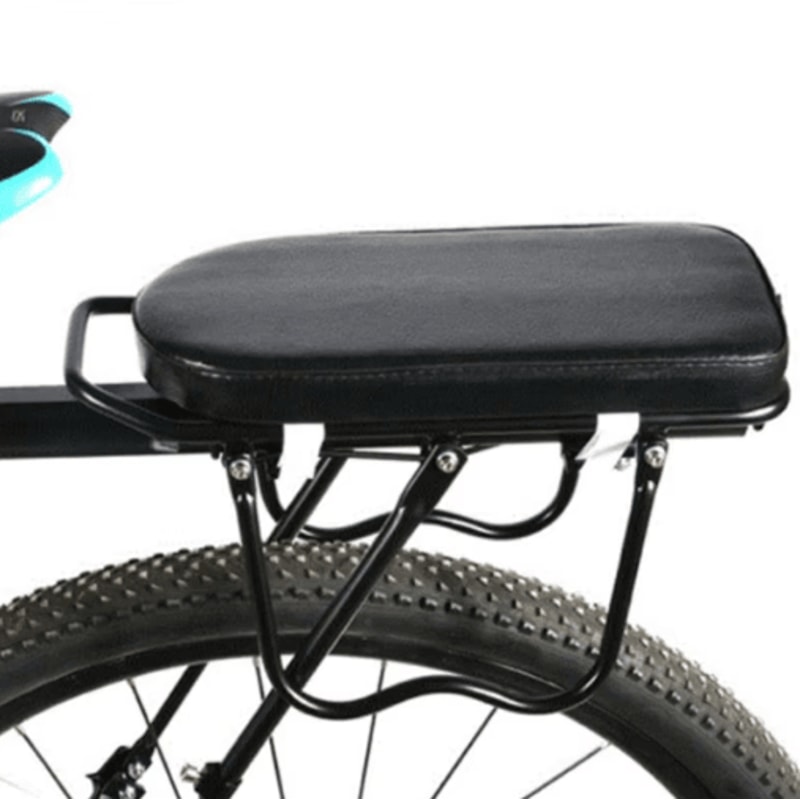 RideComfort Rear Bike Seat Cushion Set Passenger Backrest Foot Pedal Kit 0