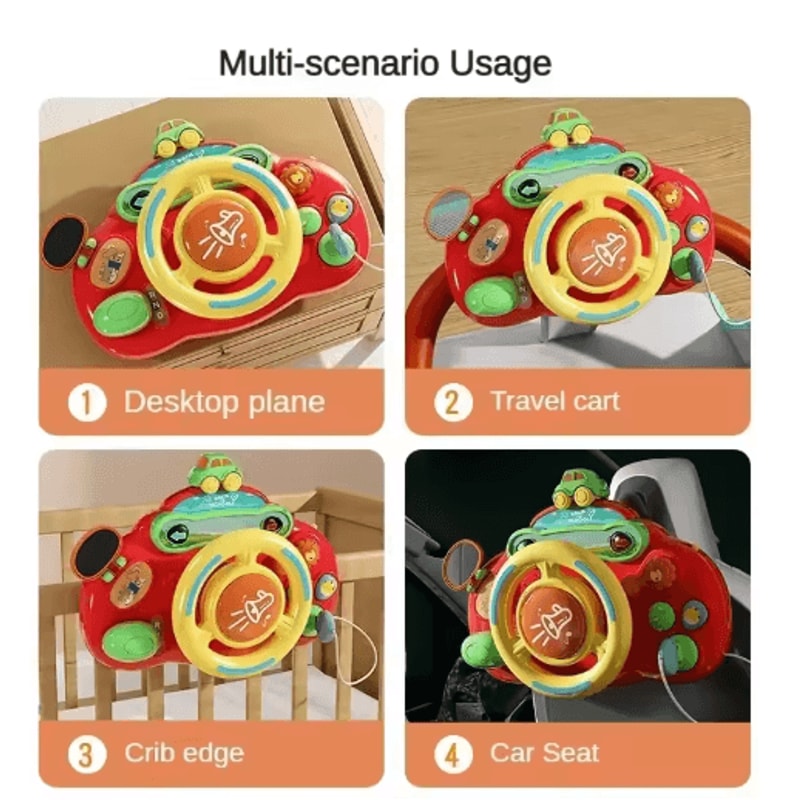 Baby Toy Electric Simulate Driving Car Copilot Steering Wheel Stroller Driving Early Educational To 5