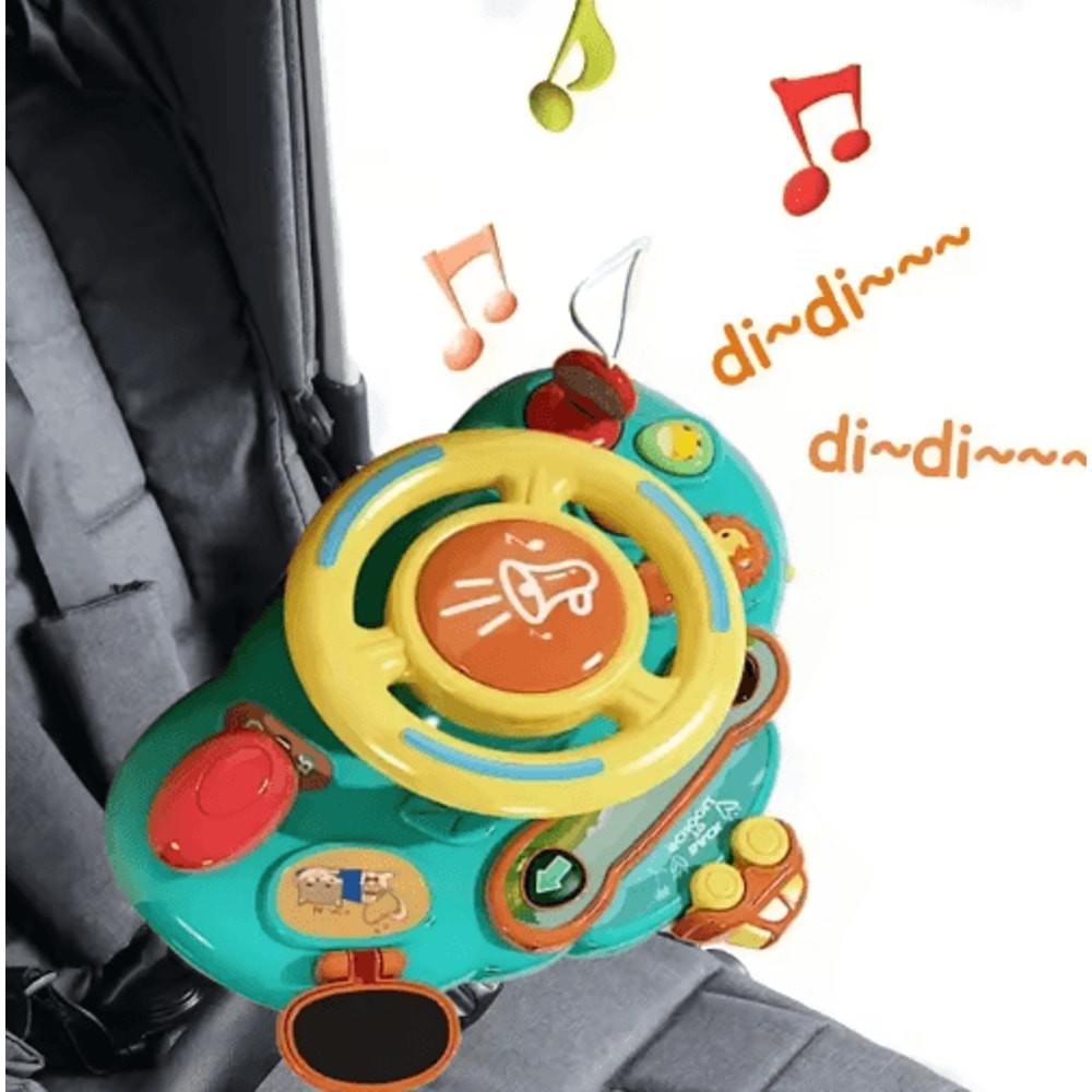 Baby Toy Electric Simulate Driving Car Copilot Steering Wheel Stroller Driving Early Educational To 0