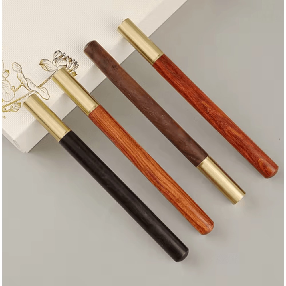 HeritageCraft Wooden Ballpoint Pen Vintage Brass Cap Signature Writing Pen 9