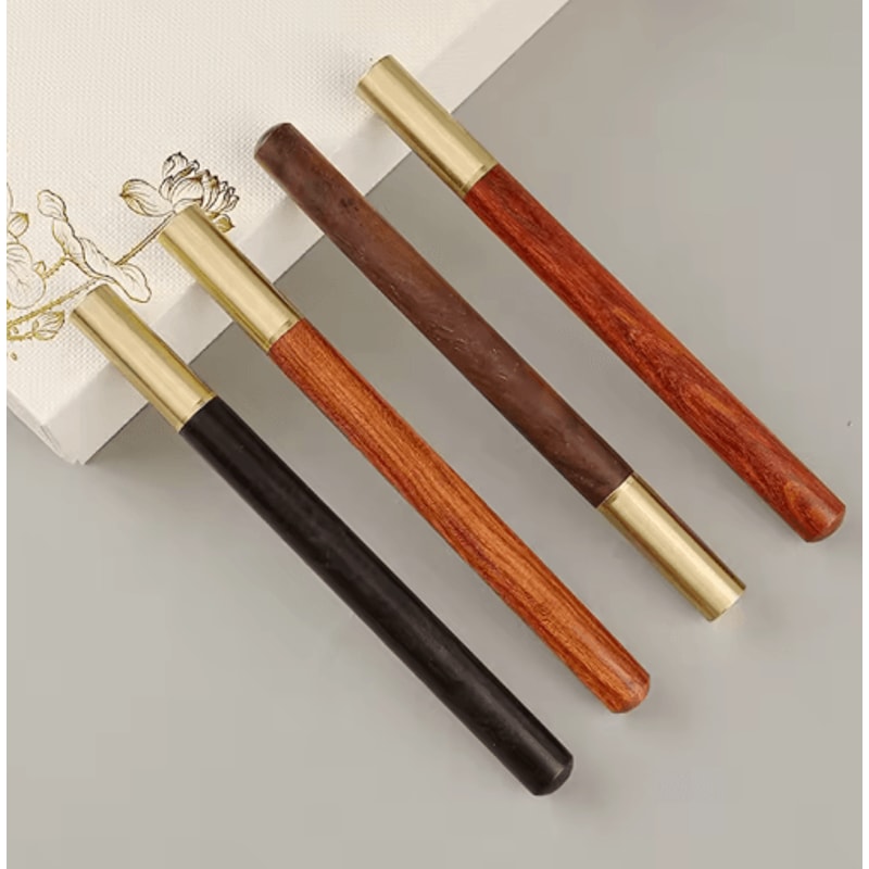 HeritageCraft Wooden Ballpoint Pen Vintage Brass Cap Signature Writing Pen 9