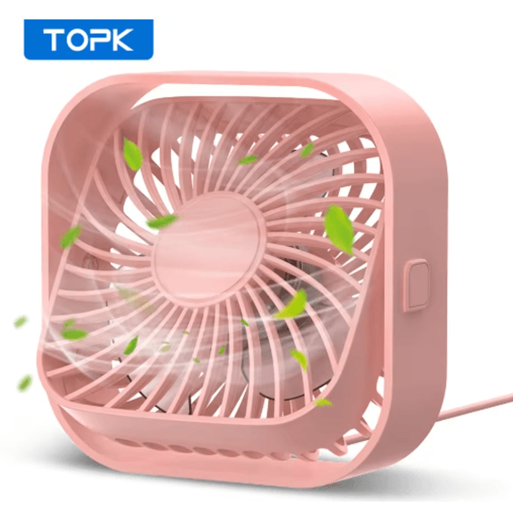 TOPK BreezeMini USB Desk Fan 3Speed Quiet Portable Fan With 360 Rotation 3