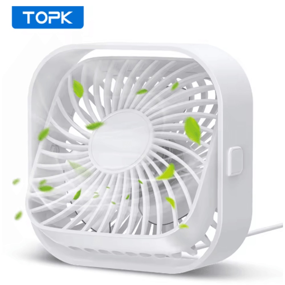 TOPK BreezeMini USB Desk Fan 3Speed Quiet Portable Fan With 360 Rotation 4