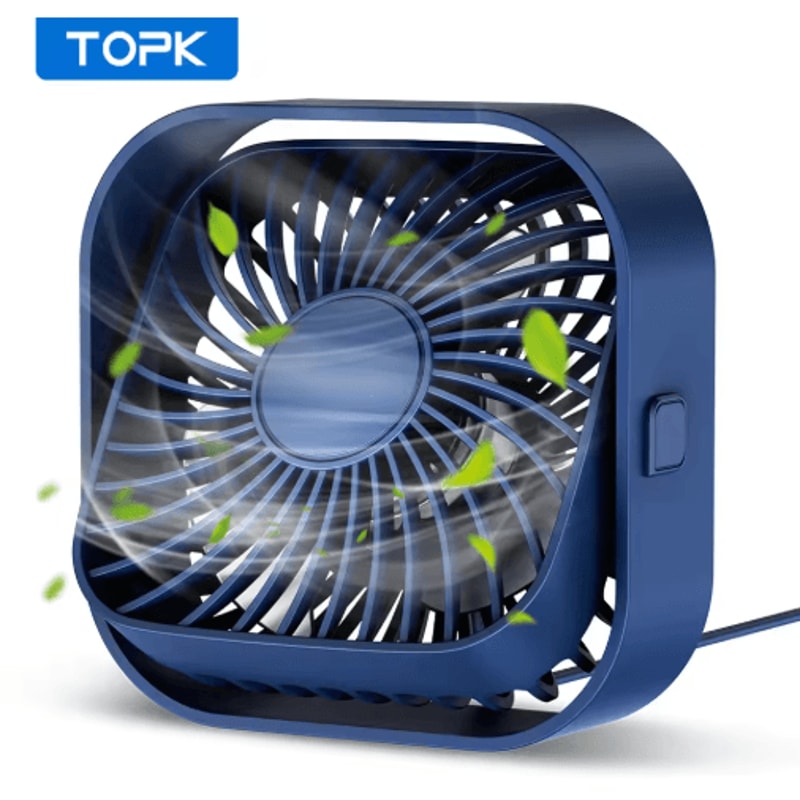 TOPK BreezeMini USB Desk Fan 3Speed Quiet Portable Fan With 360 Rotation 5