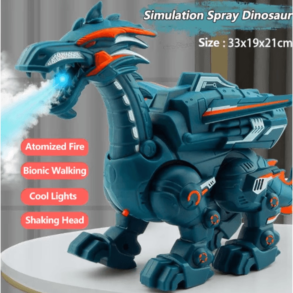 DinoBlaze Fire Breathing Dinosaur Toy Light Water Spray Interactive Model 7