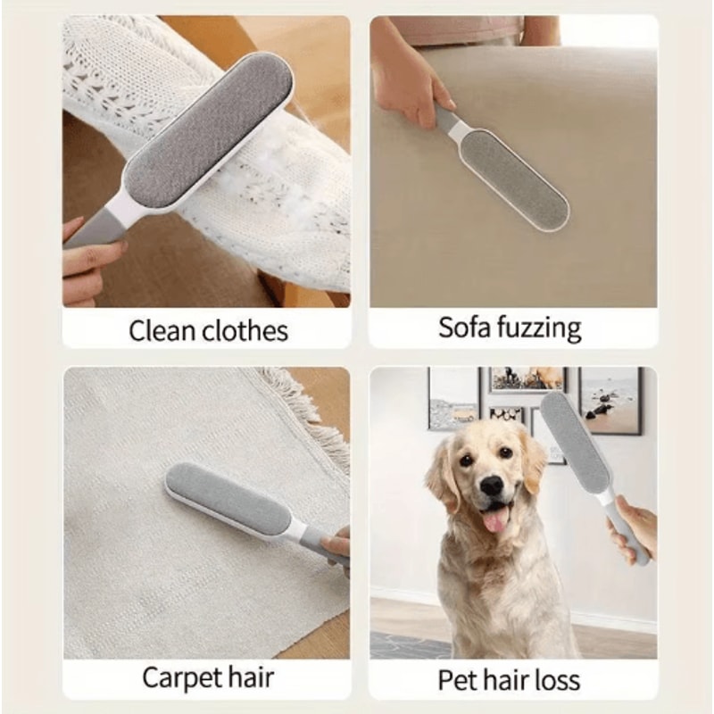 Pet Hair Remover Brush Reusable Double Sided Lint Brush For Furniture Clothes 4