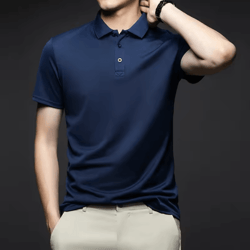 mens polo shirt breathable solid color casual summer top