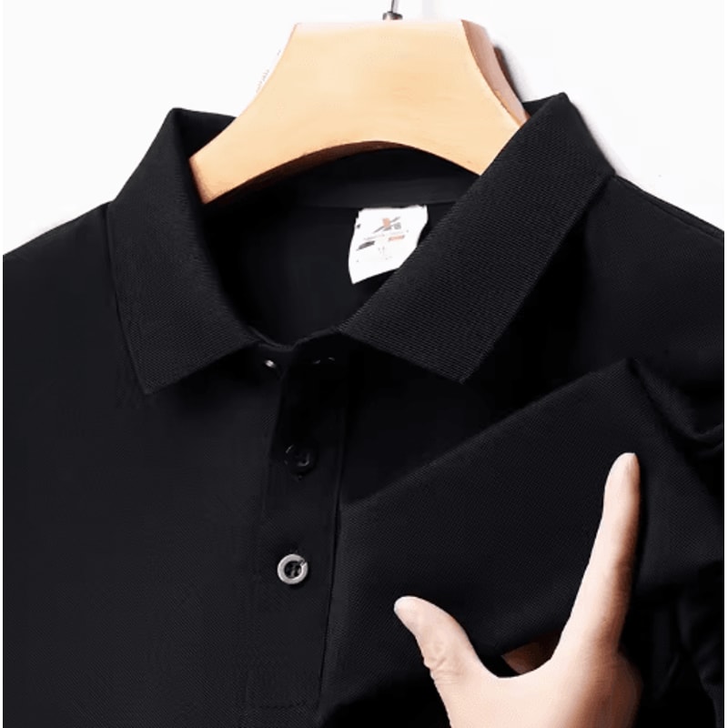 Mens Polo Shirt Breathable Solid Color Casual Summer Top 7