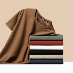 mens waffle knit t shirt cotton round neck casual summer top