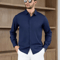 Mens WrinkleFree Long Sleeve Shirt Business Casual Solid Color Office Essential 1
