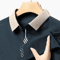 Mens Long Sleeve Polo Shirt Breathable Business Casual Solid Color Top 1