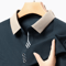 Mens Long Sleeve Polo Shirt Breathable Business Casual Solid Color Top 1