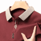 Mens Long Sleeve Polo Shirt Breathable Business Casual Solid Color Top 3