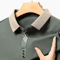 Mens Long Sleeve Polo Shirt Breathable Business Casual Solid Color Top 5