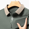 Mens Long Sleeve Polo Shirt Breathable Business Casual Solid Color Top 5