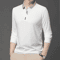 Mens Long Sleeve Polo Shirt Breathable Business Casual Solid Color Top 7