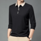 Mens Long Sleeve Polo Shirt Breathable Business Casual Solid Color Top 0