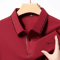 Mens Long Sleeve Polo Shirt With Badge Breathable Business Casual Top 2