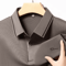 Mens Long Sleeve Polo Shirt With Badge Breathable Business Casual Top 0