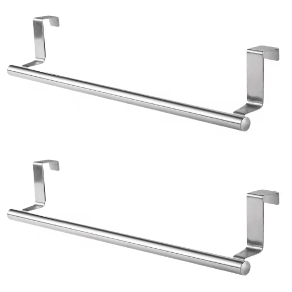 Over Door Towel Rack Stainless Steel NoDrill Kitchen Cabinet Holder 5