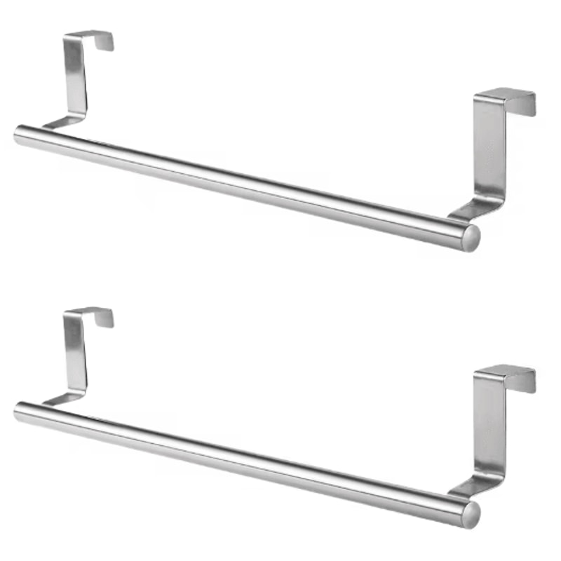 Over Door Towel Rack Stainless Steel NoDrill Kitchen Cabinet Holder 5
