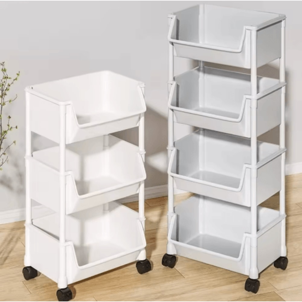 Rolling Storage Cart MultiLayer Mobile Organizer For Kitchen Bedroom Living Room 0